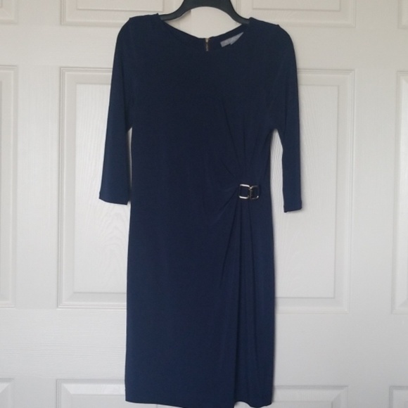 NY Collection Petite Size Medium Navy Blue Dress - Picture 1 of 7